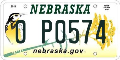 NE license plate 0P0574