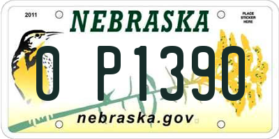 NE license plate 0P1390