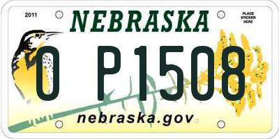 NE license plate 0P1508