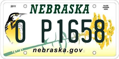 NE license plate 0P1658