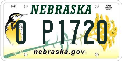 NE license plate 0P1720