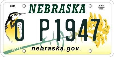 NE license plate 0P1947