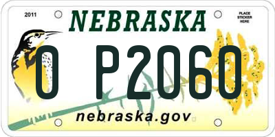NE license plate 0P2060