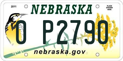 NE license plate 0P2790