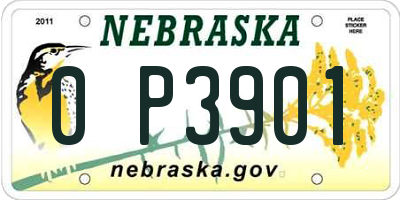 NE license plate 0P3901