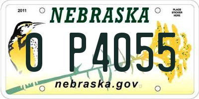 NE license plate 0P4055