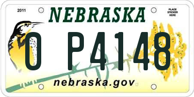 NE license plate 0P4148
