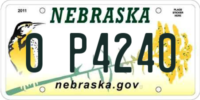 NE license plate 0P4240
