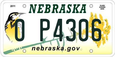 NE license plate 0P4306