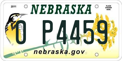 NE license plate 0P4459