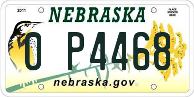 NE license plate 0P4468