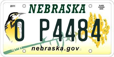NE license plate 0P4484