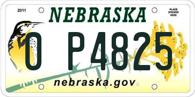 NE license plate 0P4825
