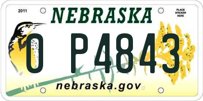NE license plate 0P4843