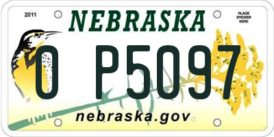 NE license plate 0P5097