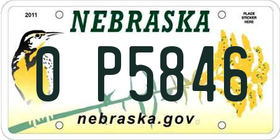 NE license plate 0P5846