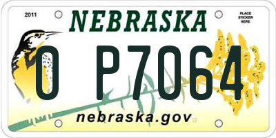 NE license plate 0P7064