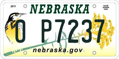 NE license plate 0P7237