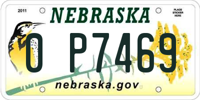 NE license plate 0P7469