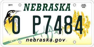 NE license plate 0P7484
