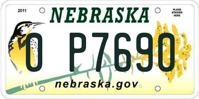 NE license plate 0P7690