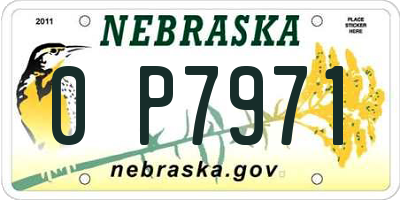 NE license plate 0P7971