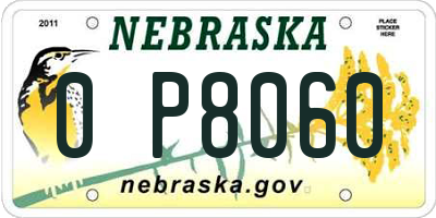 NE license plate 0P8060