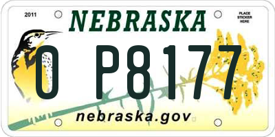 NE license plate 0P8177