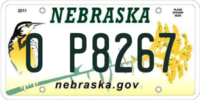 NE license plate 0P8267