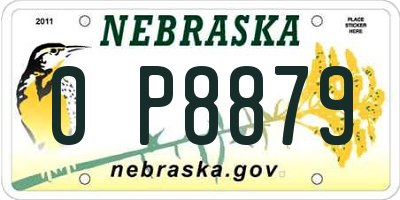 NE license plate 0P8879