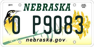 NE license plate 0P9083
