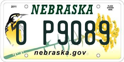 NE license plate 0P9089
