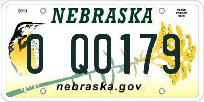 NE license plate 0Q0179