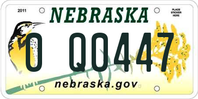 NE license plate 0Q0447