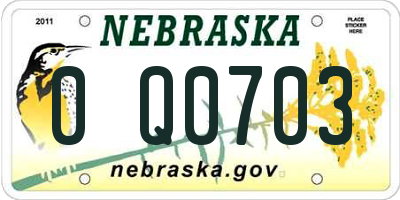 NE license plate 0Q0703