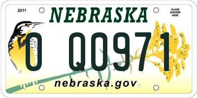 NE license plate 0Q0971