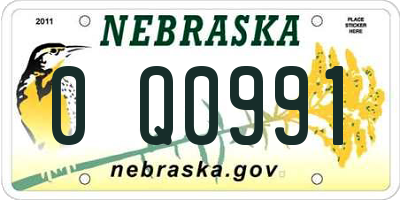 NE license plate 0Q0991