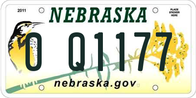NE license plate 0Q1177