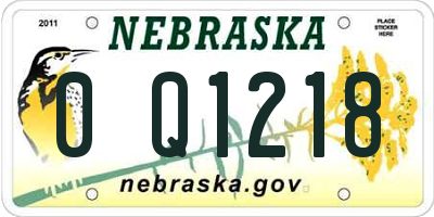 NE license plate 0Q1218
