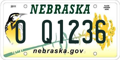 NE license plate 0Q1236