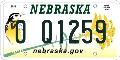 NE license plate 0Q1259