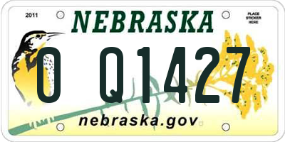 NE license plate 0Q1427