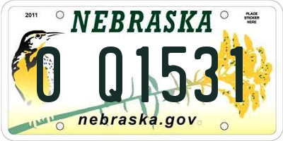 NE license plate 0Q1531