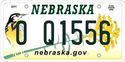 NE license plate 0Q1556