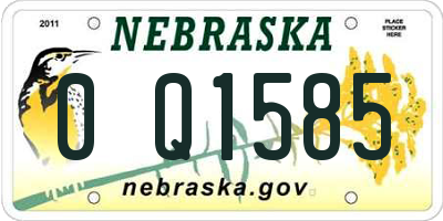 NE license plate 0Q1585