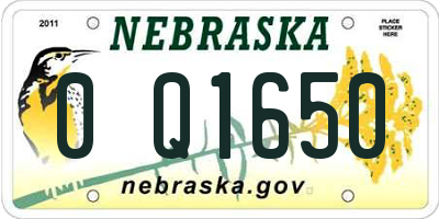 NE license plate 0Q1650