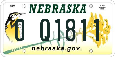 NE license plate 0Q1811
