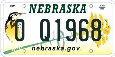 NE license plate 0Q1968