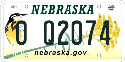 NE license plate 0Q2074