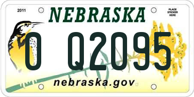 NE license plate 0Q2095